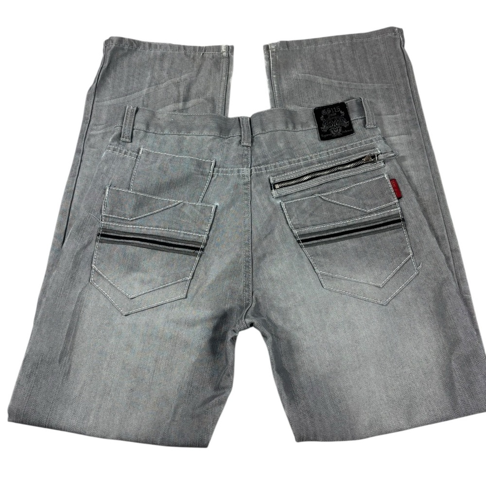 GS115 grayish / silver distressed men’s jeans 34x32